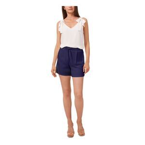 RILEY&RAE Womens Navy Stretch Pocketed Tie Relaxed Fit Drawstring Shorts M